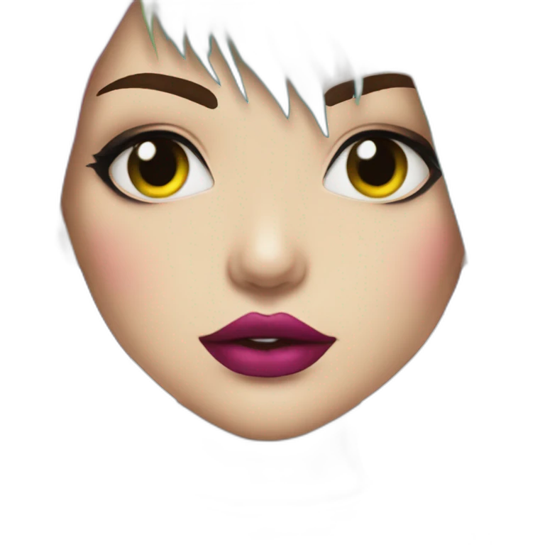 Lip studs colorful hair punk girl emoji