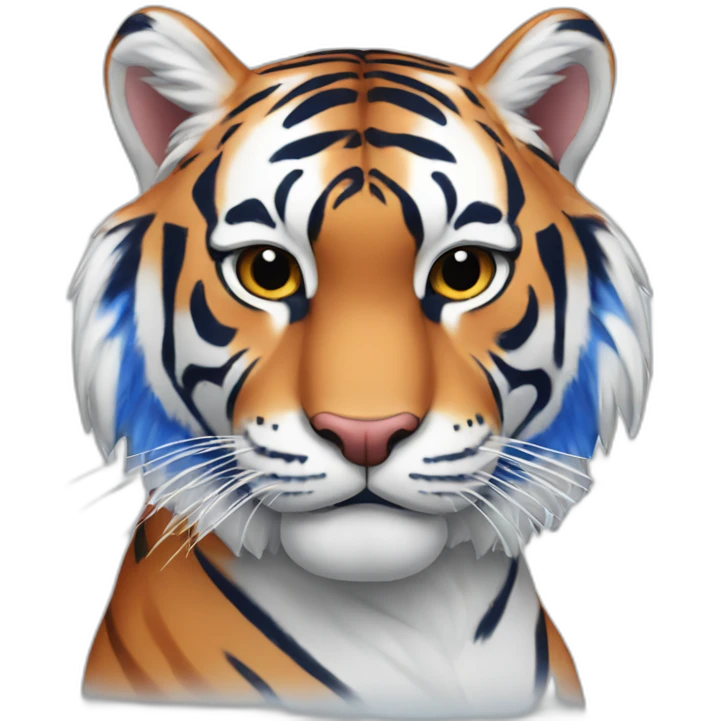 Red white and blue tiger emoji