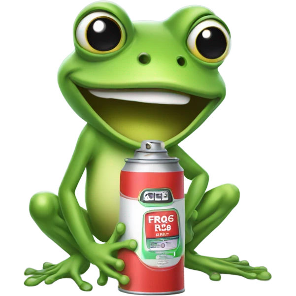Pretty female Frog with a can of spray paint  emoji