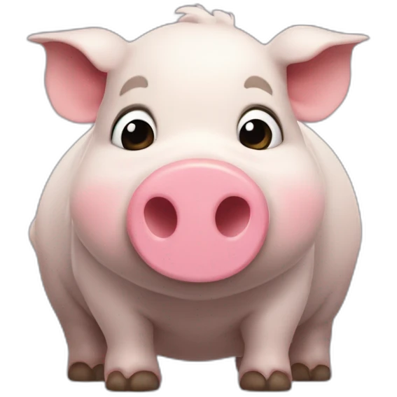 Un gros cochon qui fais un doigt d’honneur emoji