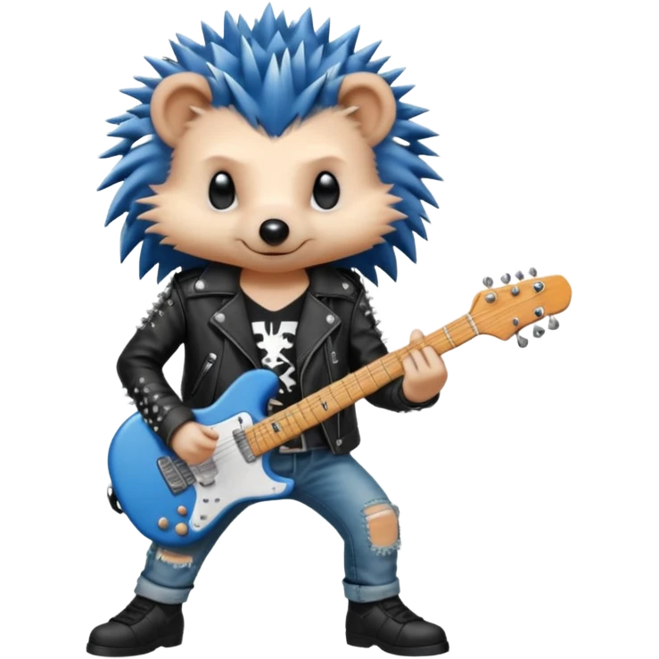 Punk guitarist hedgehog emoji
