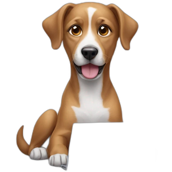 Dog+laptop work emoji