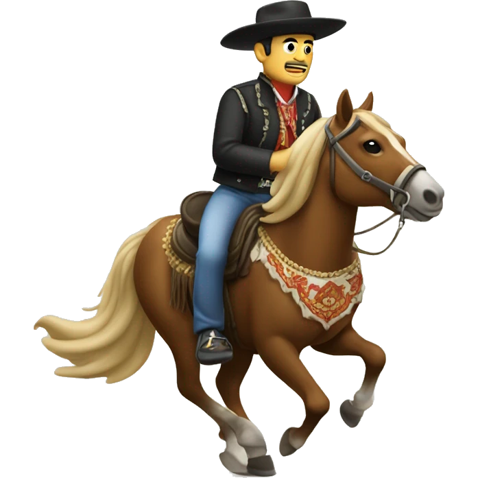 Un charro montando a caballo emoji