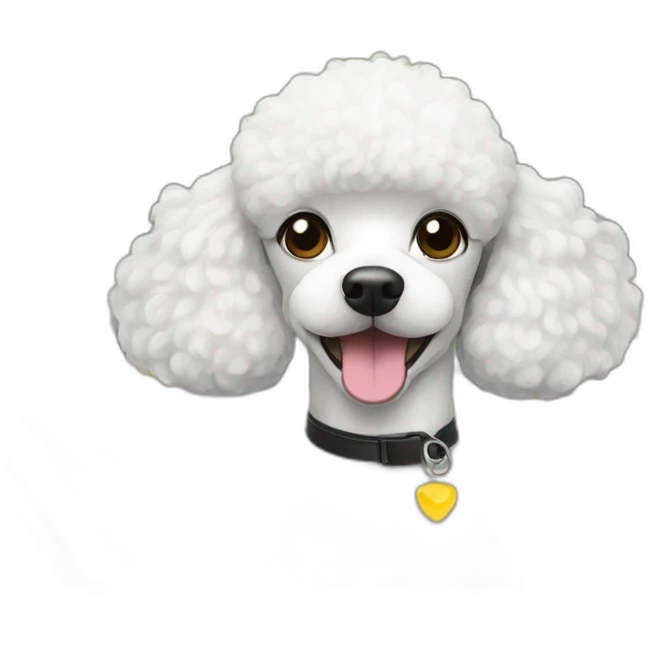 white french poodle in a car emoji