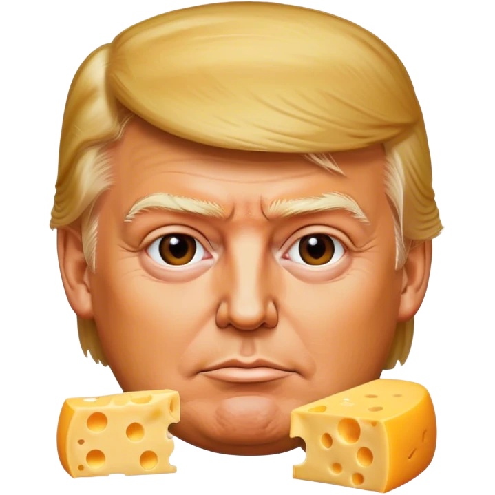 Donald Trump with cheese emoji