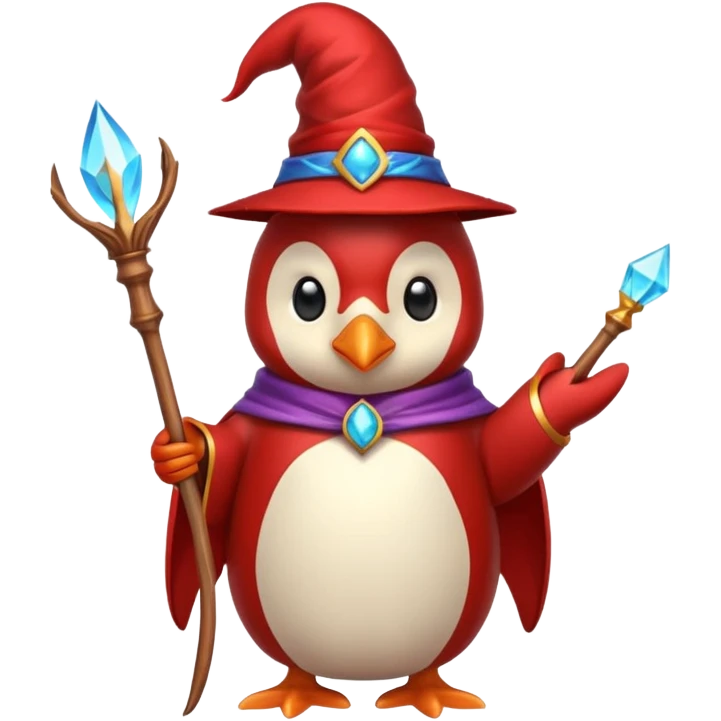 red Penguin Wizard emoji