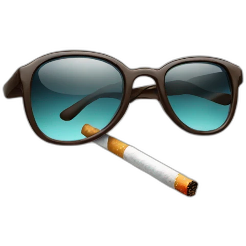 Sunglasses emoji smoking a cigarette emoji