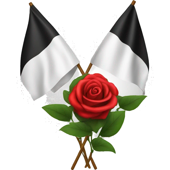 emoji white flag with 3 red roses on a black circle  emoji