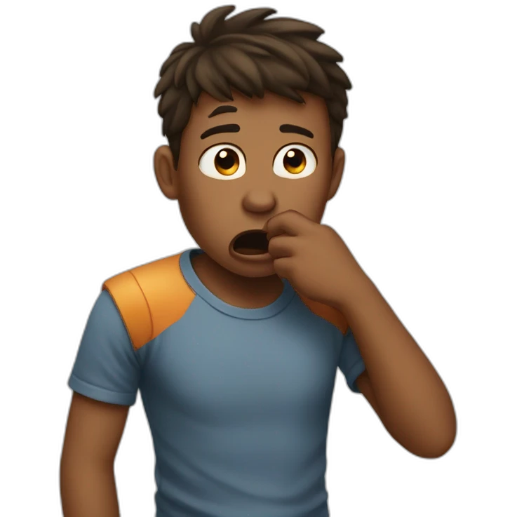 Loud Coughing kid from side emoji