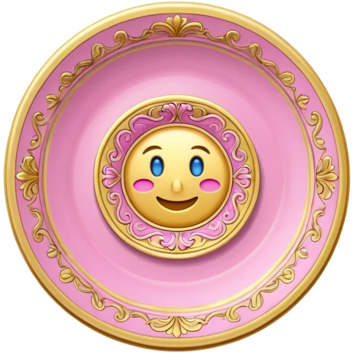 plate gold pink emoji