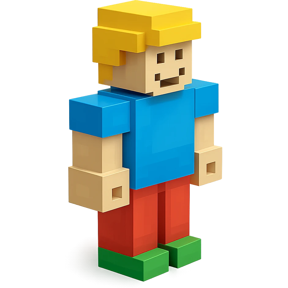 Roblox character, blocky style emoji