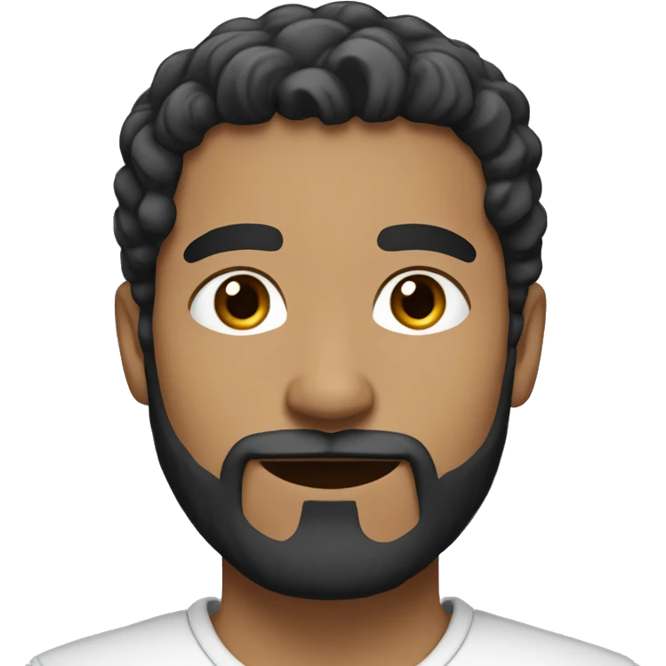 Muslim male with black slightly curly hair, big beard, and light brown skin. emoji