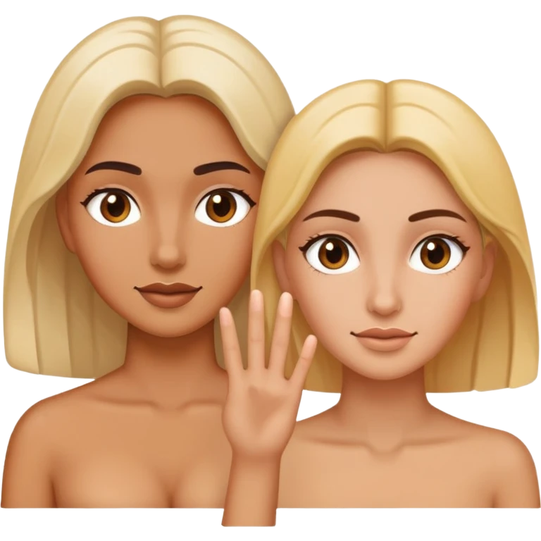 Face with correction gesture and three female figures emoji