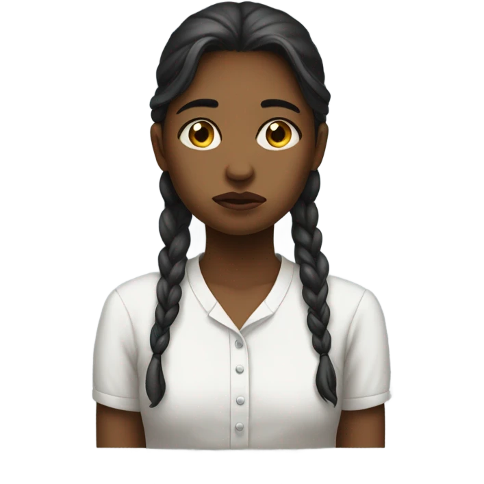 sad girl portrait in white shirt emoji