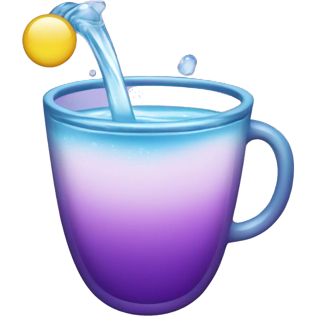 Cup of water poured into sparkly purple glass  emoji