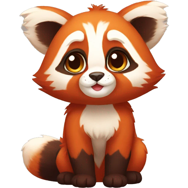Red Panda Cat hybrid full body emoji