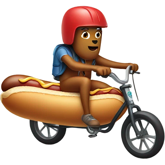 Hot dog riding a bike emoji