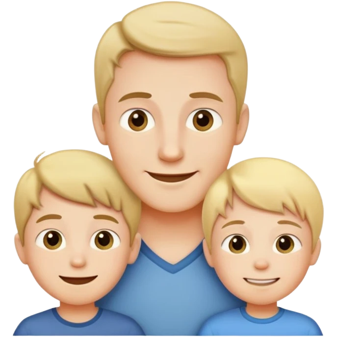 A little boy standing between two parents saying that the boy is the favorite child emoji