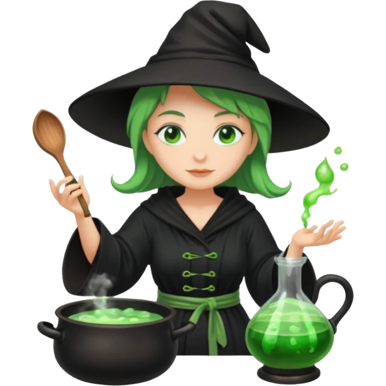 green witch cooking potion emoji