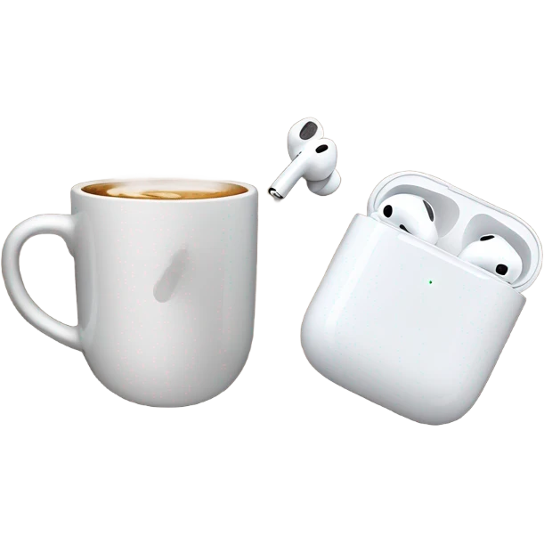 AirPods pro and coffee emoji