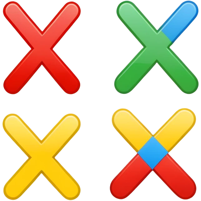 Four basic math operation symbols: plus, minus, multiplication, division emoji