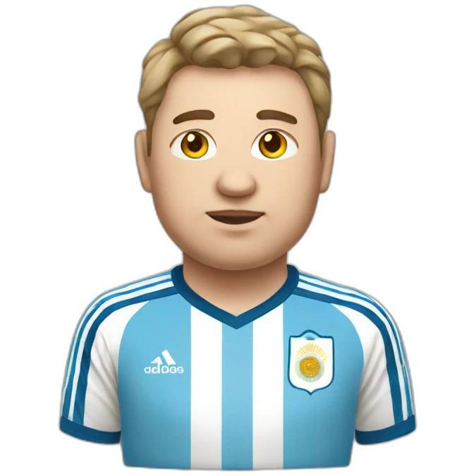 fat white man in  Argentina soccer shirt emoji