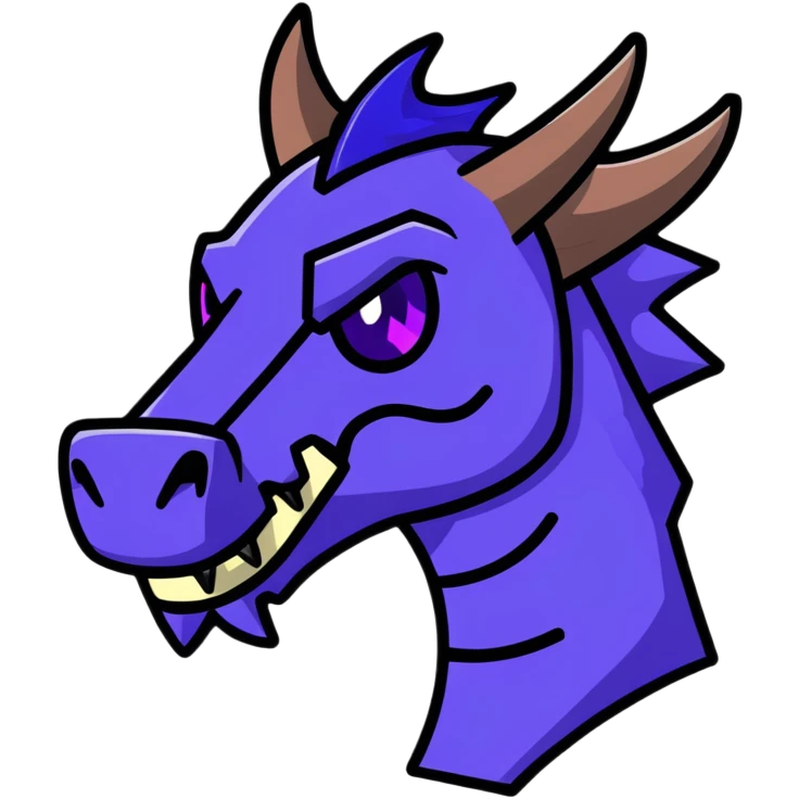 Minecraft black dragon head with purple eyes emoji