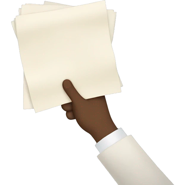 hands holding paper emoji