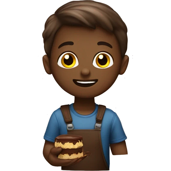 Kleiner Junge isst Schokolade emoji