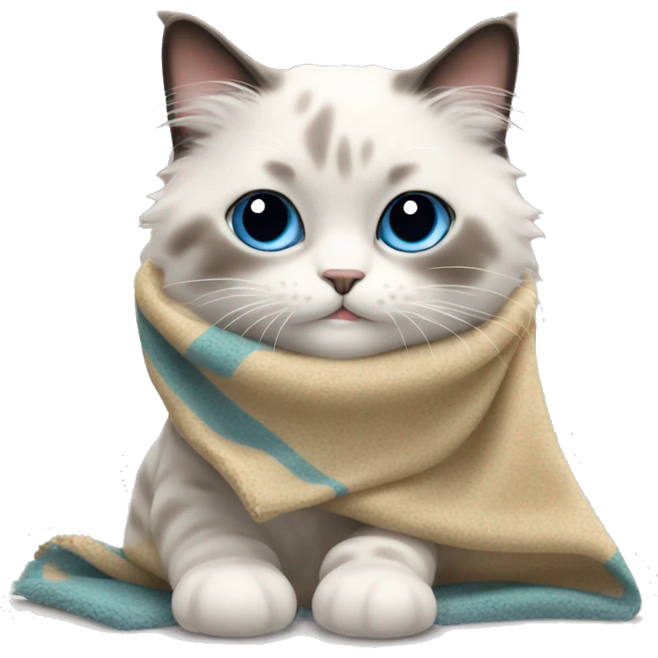 Ragdoll cat with blanket emoji
