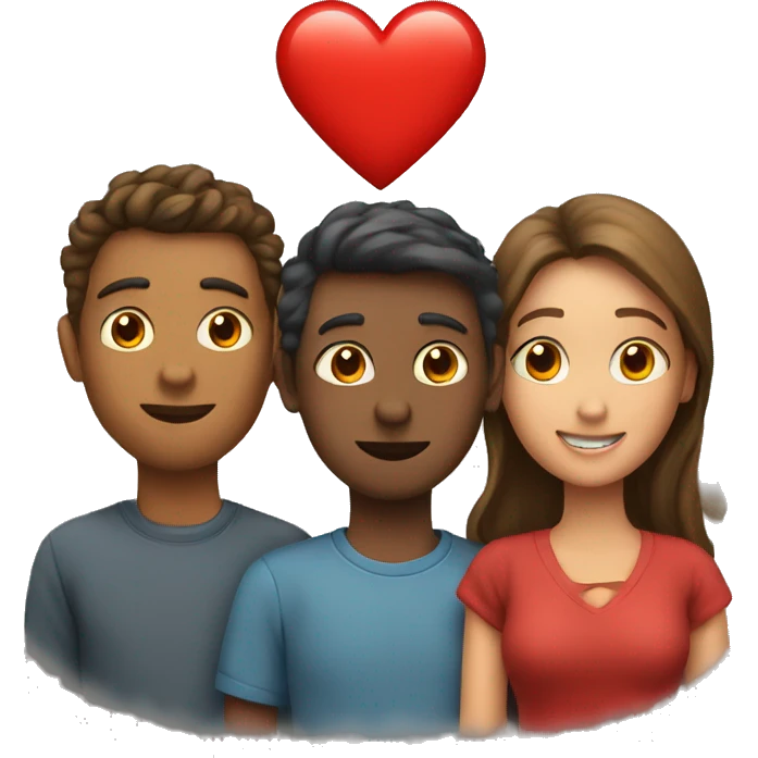 red heart with 3 people emoji