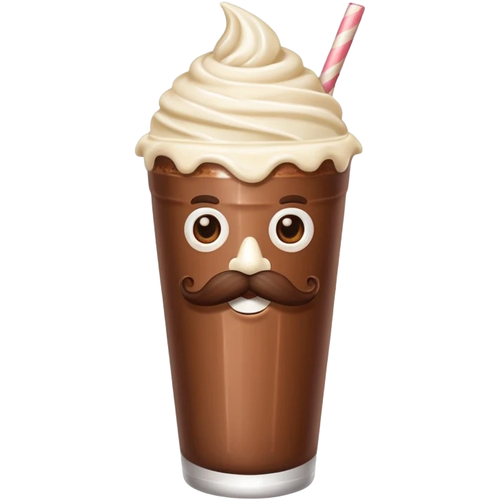 milkshake with mustache emoji