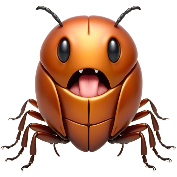 Cinematic Adorable Yawning Beetle Portrait Emoji, Head tilted slightly with a dramatic, wide-open yawn, showcasing a small, intricately armored form with softly drooping elytra and sleepy, half-closed eyes, Simplified yet irresistibly cute features, highly detailed, glowing with a soft, cozy metallic glow, high shine, relaxed yet expressive, stylized with a dash of whimsical natural charm, soft glowing outline, capturing the essence of a drowsy beetle that appears ready to stretch and yawn its way out of the screen! emoji