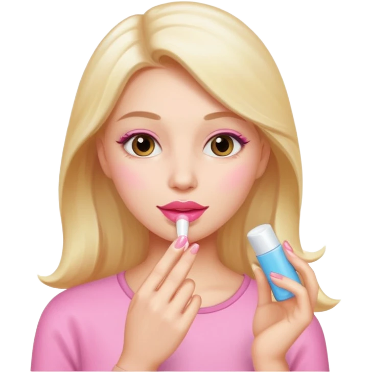 A gorgeous women applying lipbalm  emoji