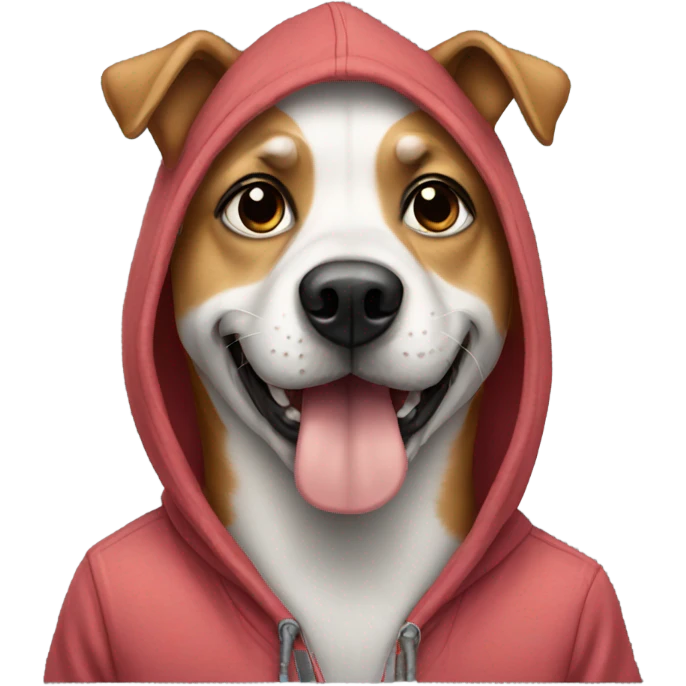 Dog weating hoddi emoji