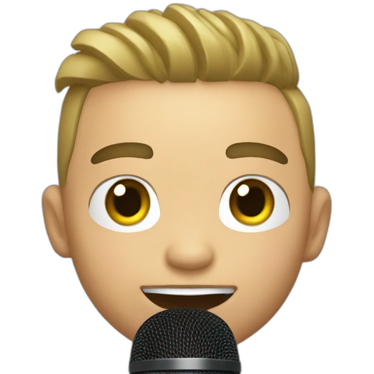 JBalvin with mic singing emoji