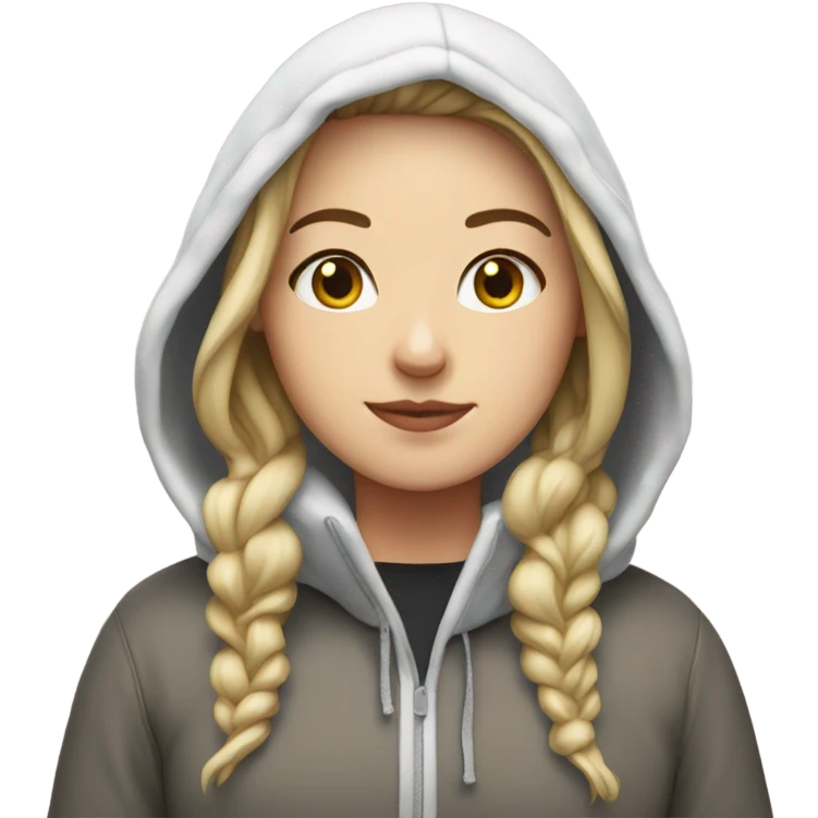 white girl with snow and hoodie emoji