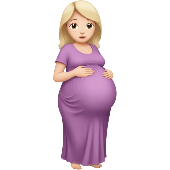very heavily pregnant overdue lady with large belly  emoji