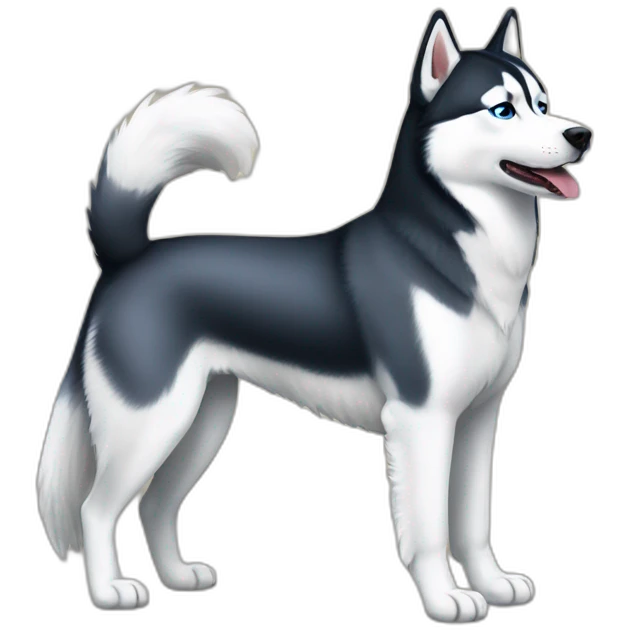Dog Siberian Husky full-height emoji