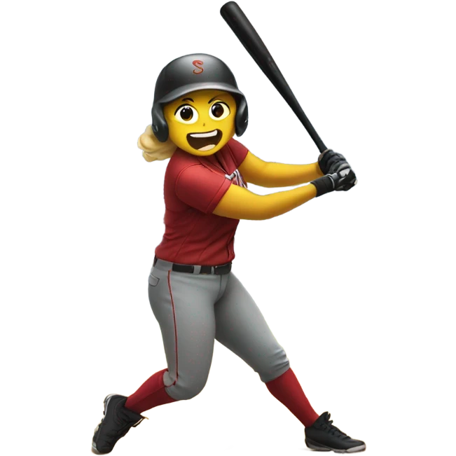 softball getting hit by a bat emoji
