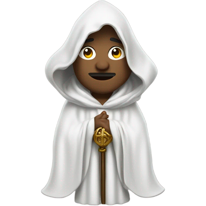 Wizard with a white robe and hood emoji