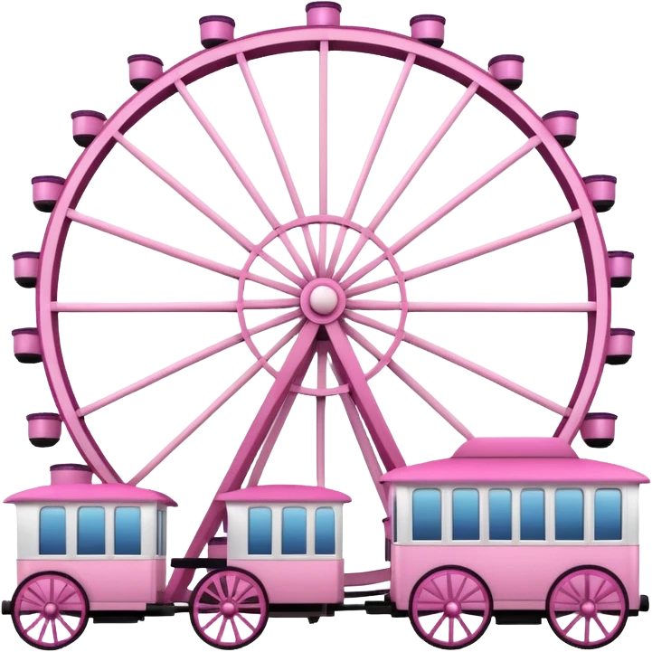 mix light pink dark pink and white theme park Ferris wheel emoji