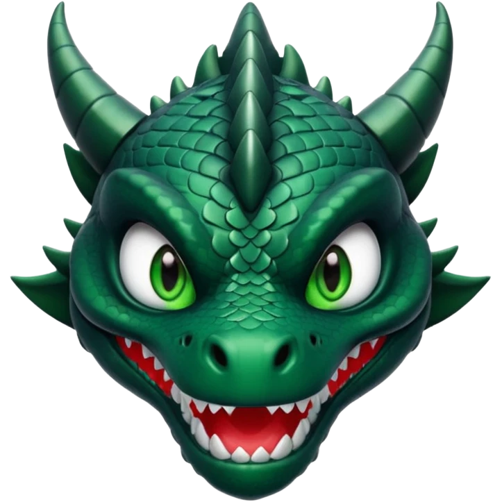 black dragon with green eyes emoji