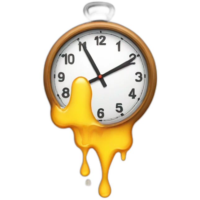 a clock melting emoji