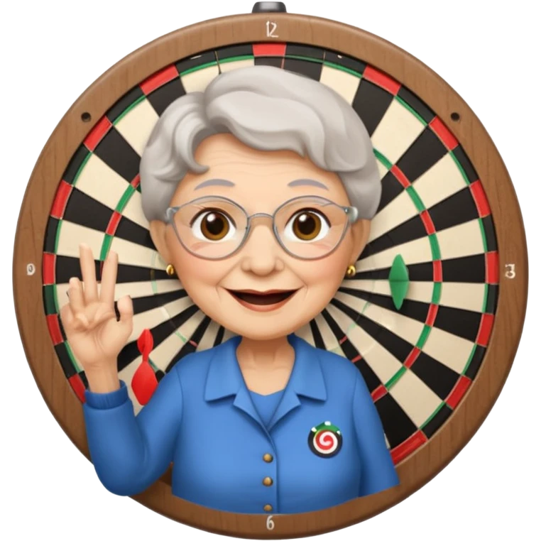 Grandma with dartboard emoji