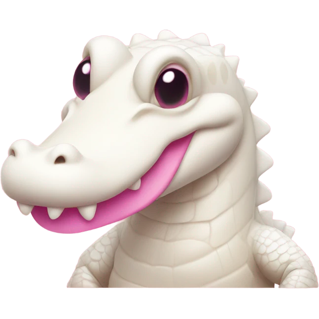 Albino alligator pink heart emoji
