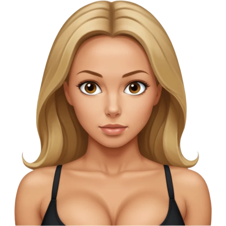 Naked Nicole Aniston head from bottom view angle up to her chin and underboobs emoji
