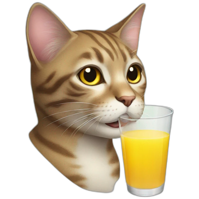 cat drink juice emoji