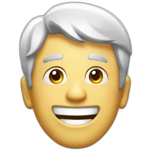un homme explosant de rire emoji