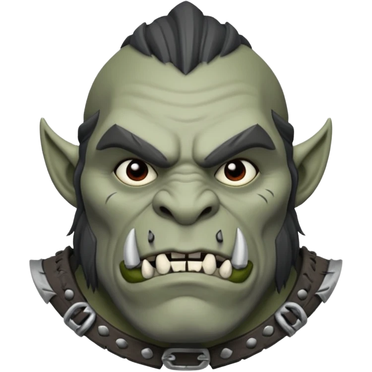 Harf-Orc dnd estilo blanco y negro dibujo emoji